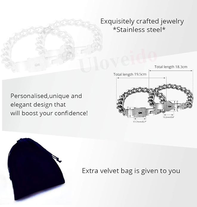 OddHub - Couples Heart Lock Bracelet