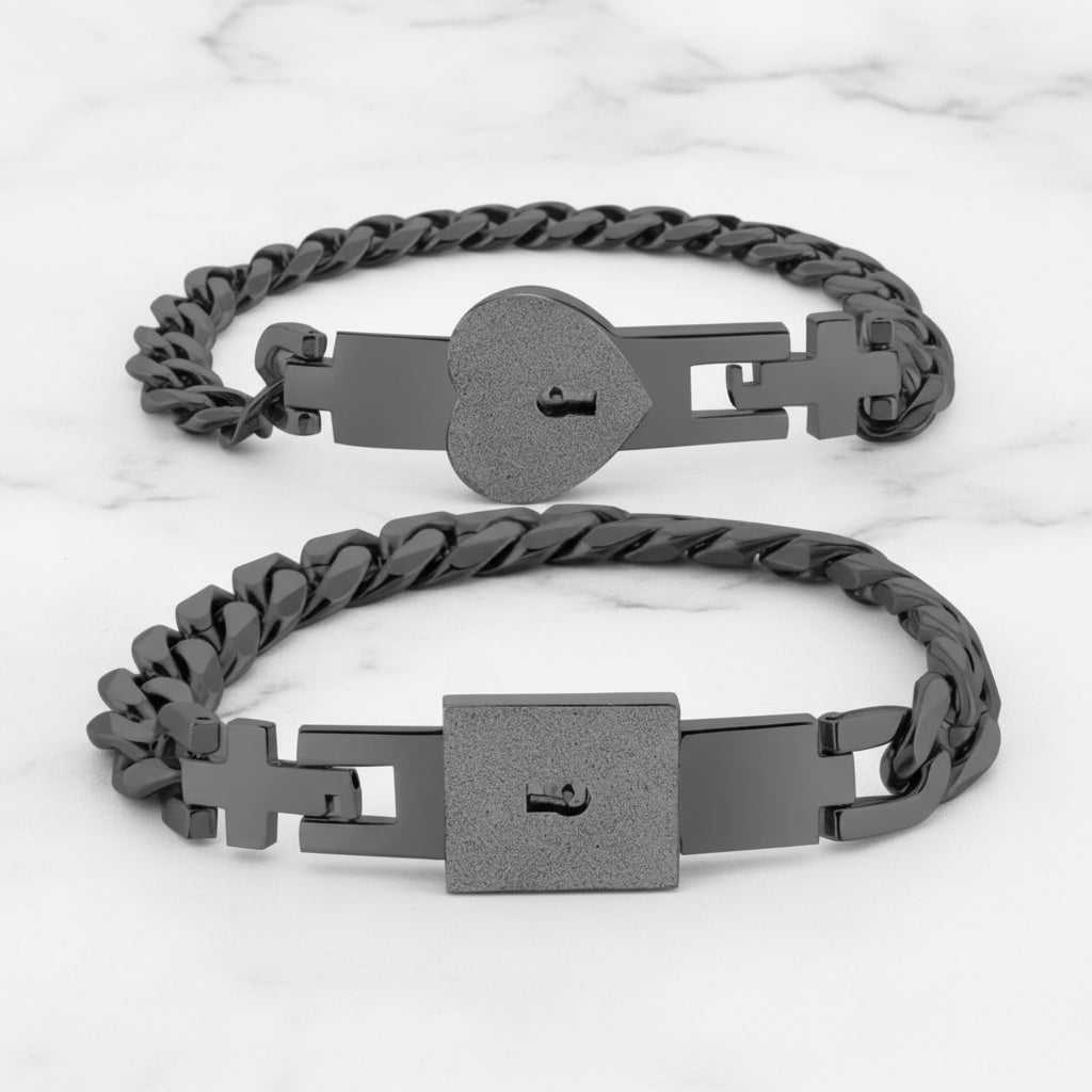 OddHub - Couples Heart Lock Bracelet