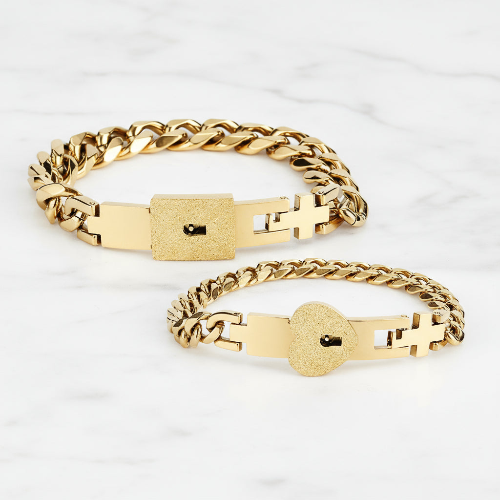 OddHub - Couples Heart Lock Bracelet