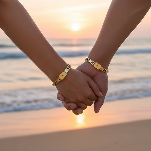 OddHub - Couples Heart Lock Bracelet